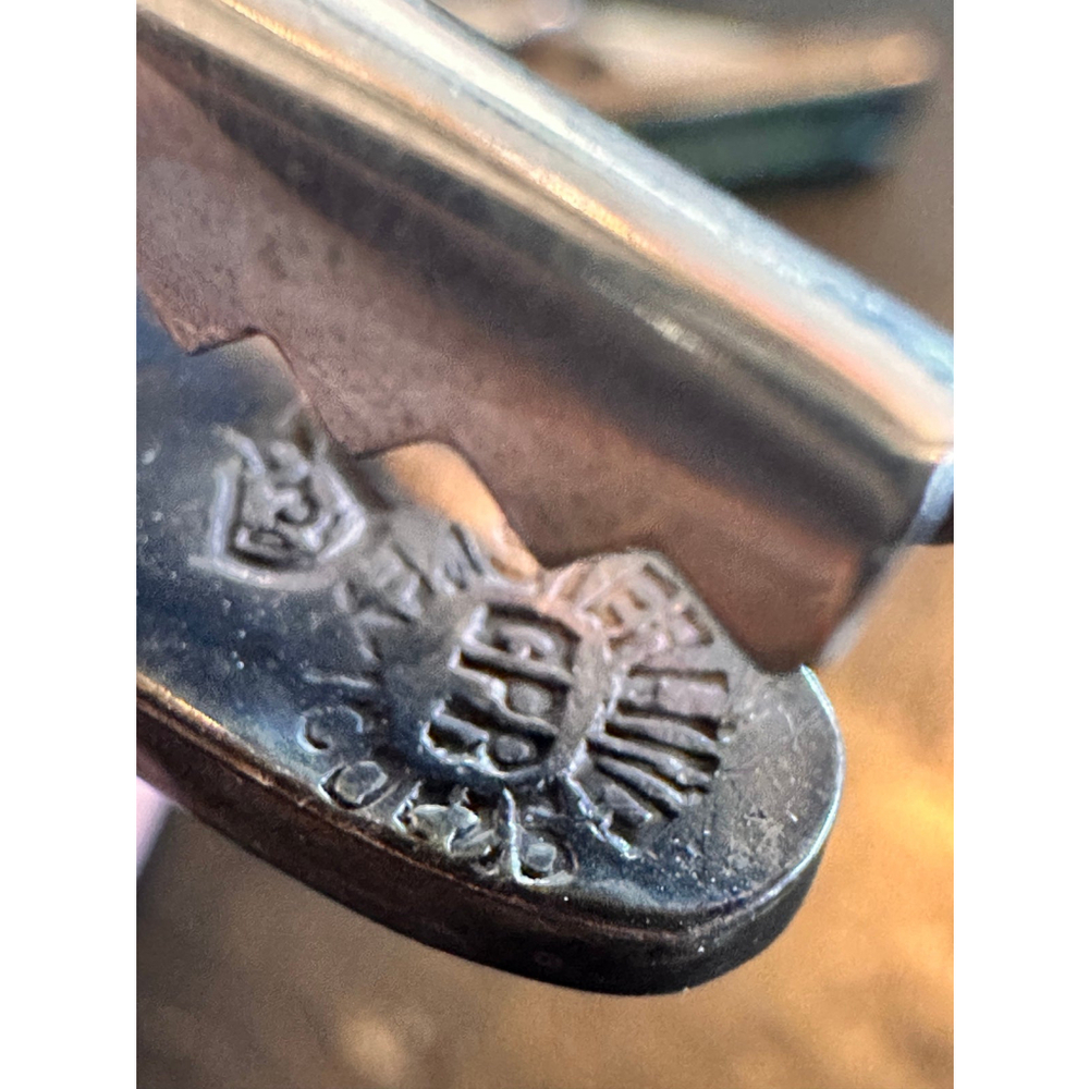 Vintage Mexico Taxco sterling abolone tie clips - Picture 3 of 6